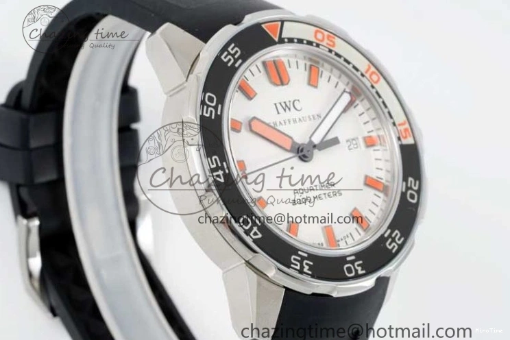 MIROTIME 0426 Aquatimer Automatic SS RSF 1:1 Best Edition White Orange Dial on Black Rubber Strap A Supportive 7069